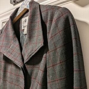 Kensie blazer jacket size 10 color color dark grey striped black and ora…